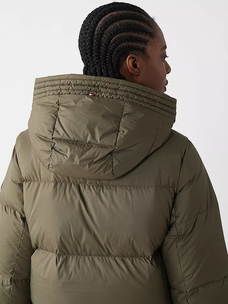 TOMMY HILFIGER | Daunensteppmantel | olive