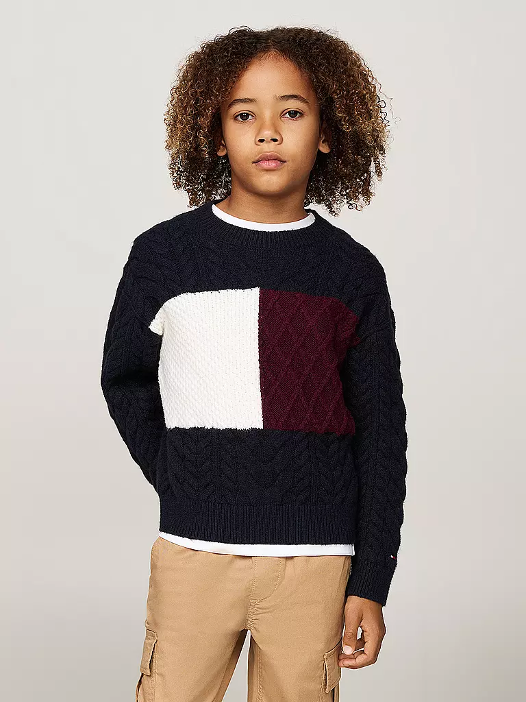 TOMMY HILFIGER | Jungen Pullover | dunkelblau