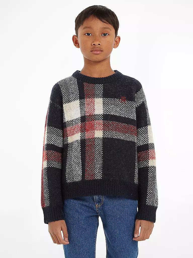 TOMMY HILFIGER | Jungen Strickpullover | dunkelblau