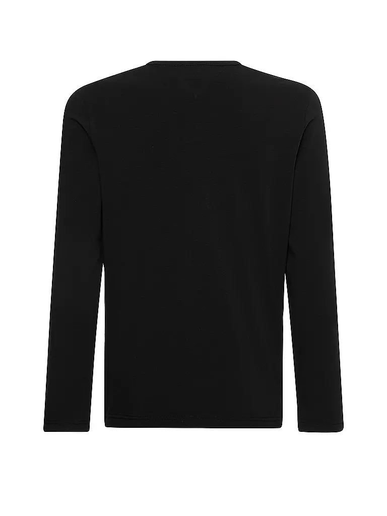 TOMMY HILFIGER | Langarmshirt Slim Fit | schwarz