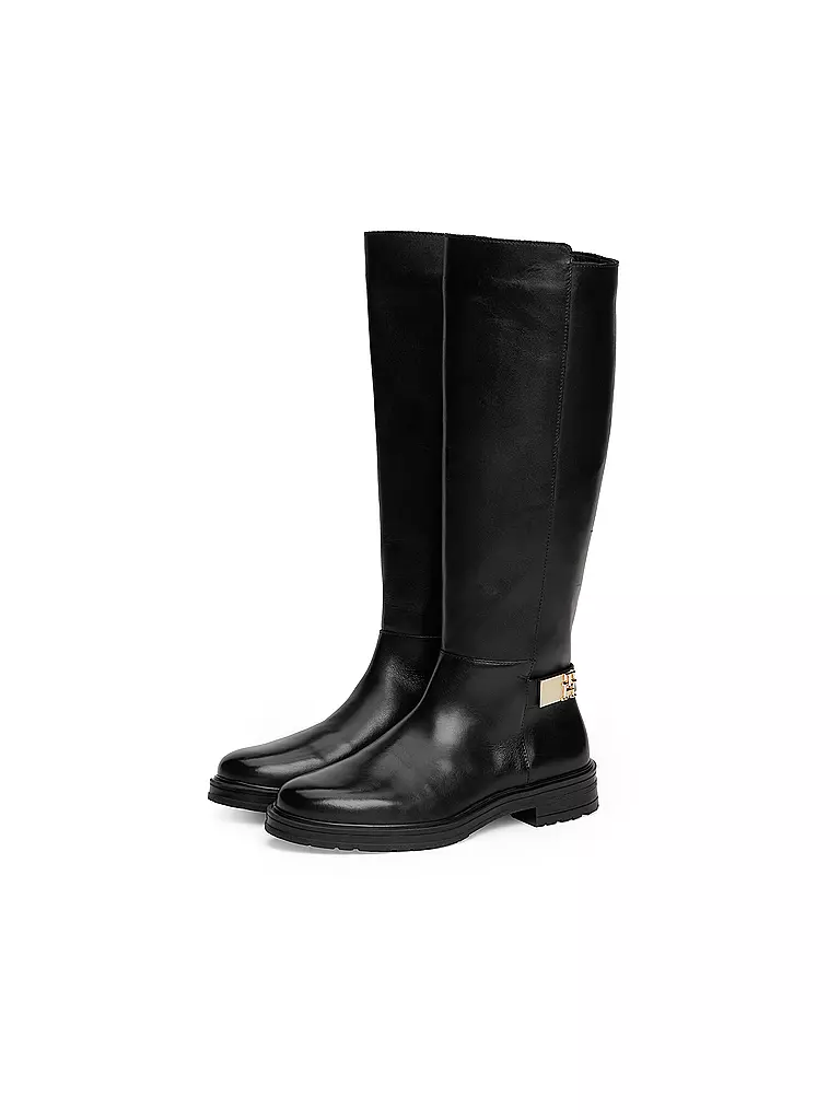 TOMMY HILFIGER | Lederstiefel | schwarz