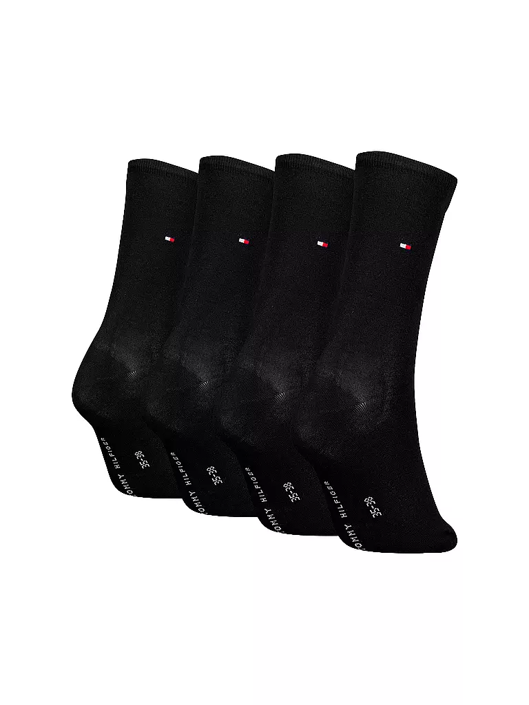 TOMMY HILFIGER | Socken 4er Pkg. Black  | schwarz