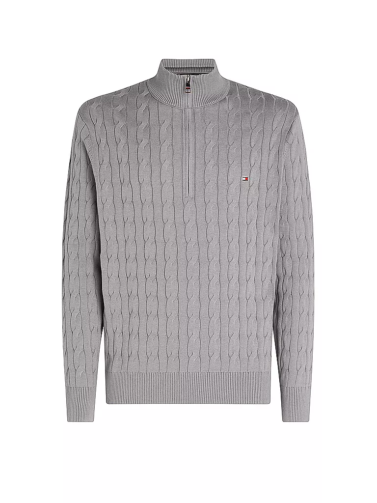 TOMMY HILFIGER | Troyer Pullover | grau