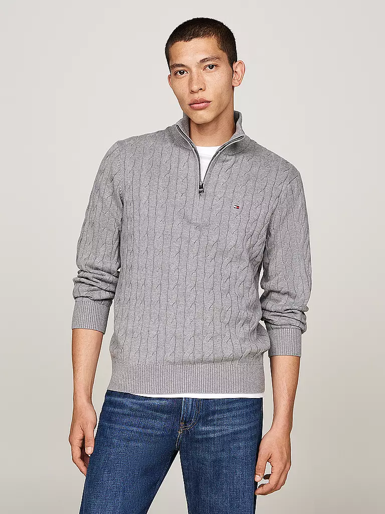 TOMMY HILFIGER | Troyer Pullover | blau