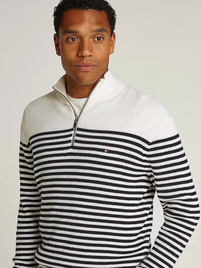 TOMMY HILFIGER | Troyer Pullover | weiss