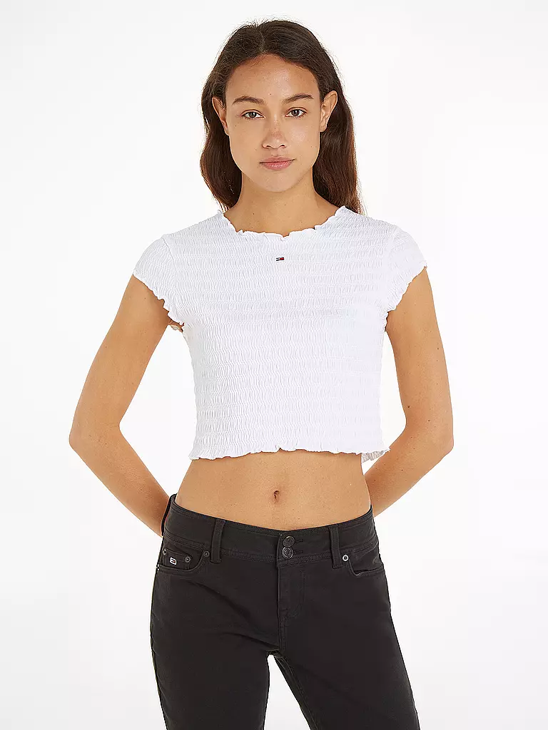 TOMMY JEANS | T-Shirt Cropped Fit  | weiss