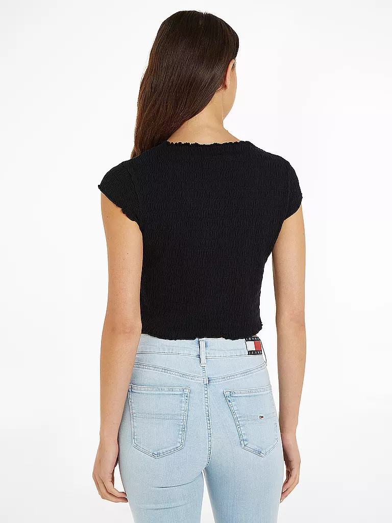 TOMMY JEANS | T-Shirt Cropped Fit  | schwarz