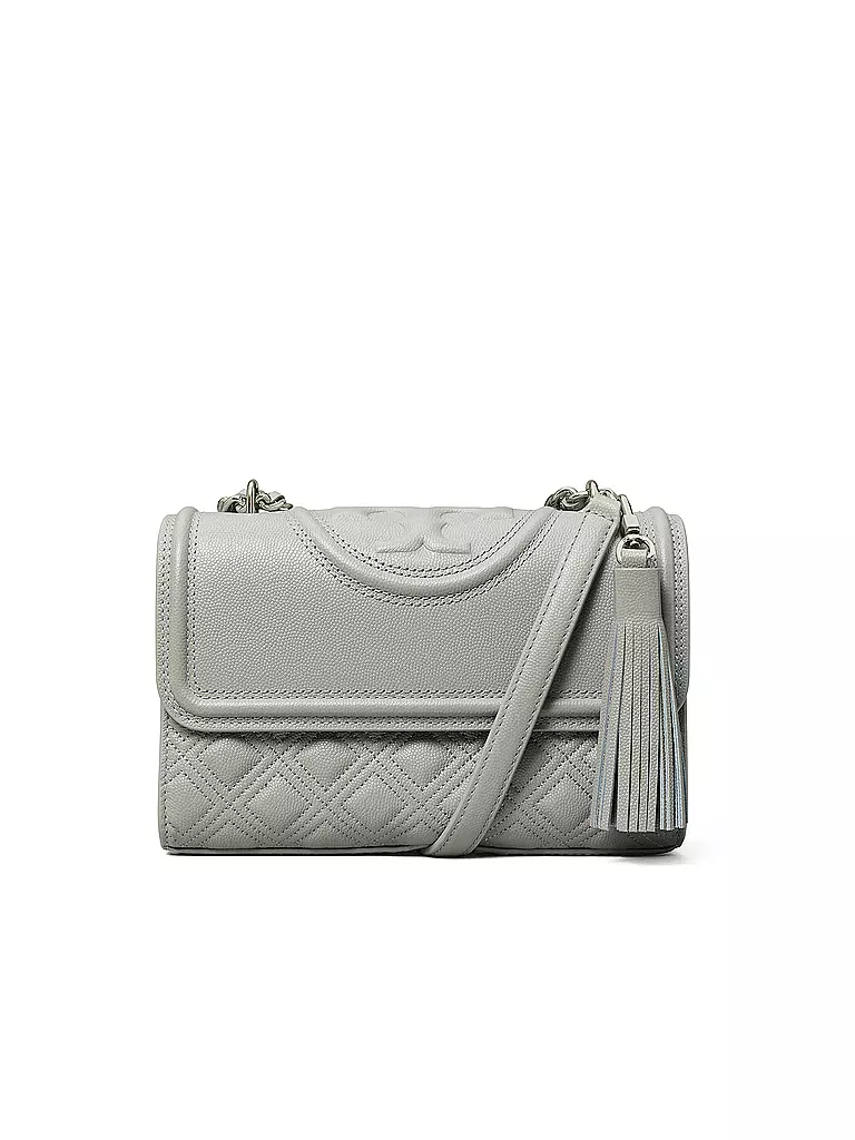 TORY BURCH | Ledertasche - Umhängetasche FLEMING SOFT GRAIN Small | grau