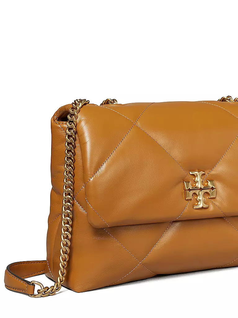 TORY BURCH | Ledertasche - Umhängetasche KIRA DIAMOND  | braun