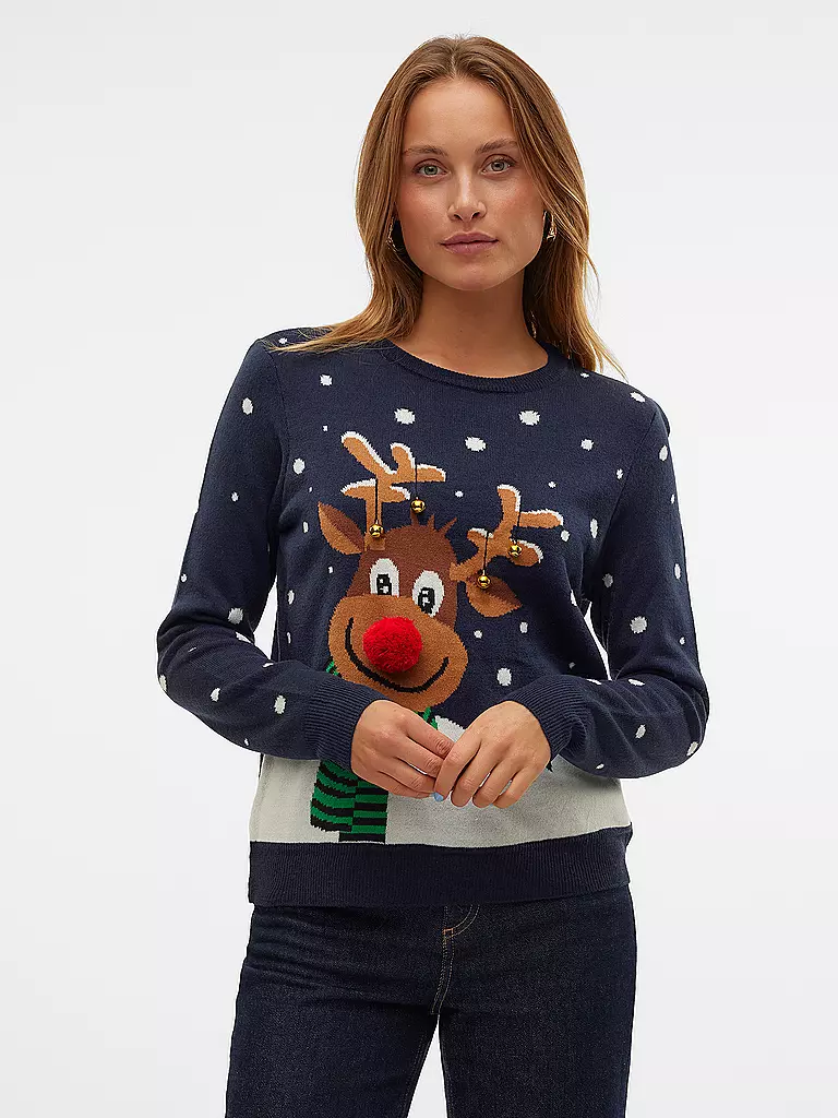 VERO MODA | Pullover  VMSNOWY DEER | dunkelblau