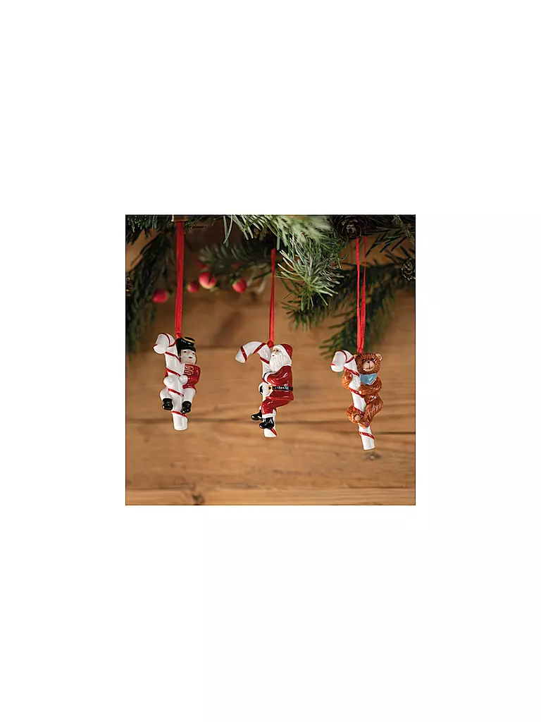 VILLEROY & BOCH | Weihnachtsschmuck Nostalgic Ornaments Santa, Teddy, Schaukelpferd 3tlg. | bunt