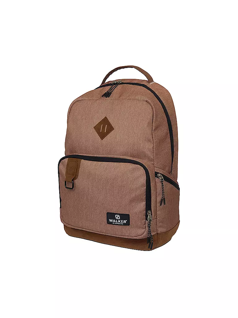 WALKER | Schulrucksack Pure Eco Biscuit | braun