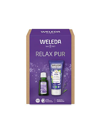 WELEDA | Geschenkset - RELAX PUR - Geschenkset Aroma Shower Relax & Lavendel Entspannendes Pflege-Öl 200ml / 50ml