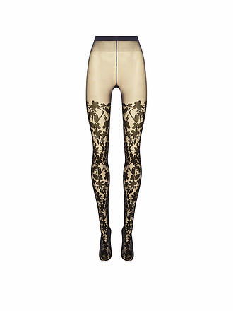 WOLFORD | Modestrumpfhose GRAPHIC FLOWER  Deep Night/Black 