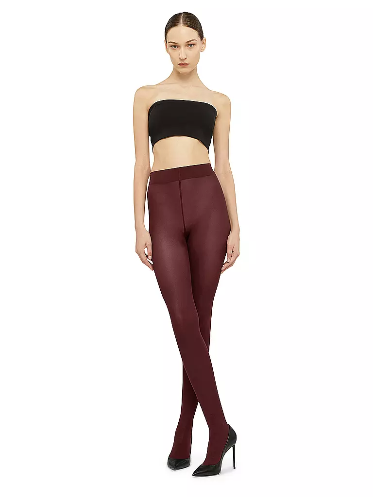 WOLFORD | Feinstrumpfhose VELVET DE LUXE 66 port royal | dunkelrot