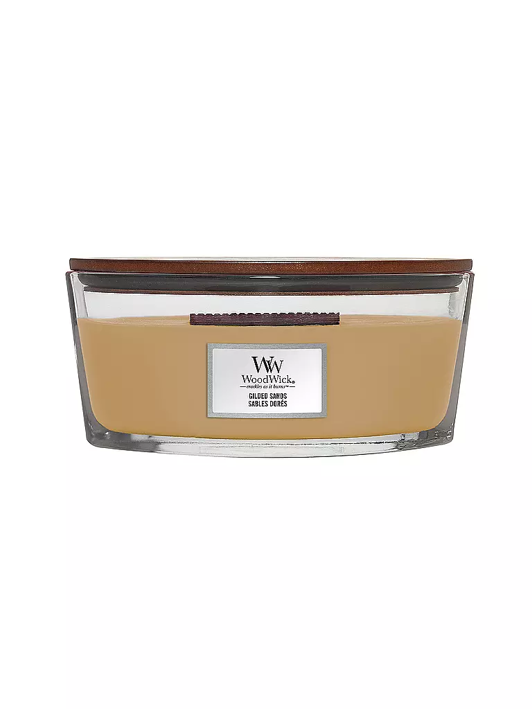 WOODWICK | Duftkerze mit Knisterdocht ELLIPSE 454g Gilded Sands  | camel