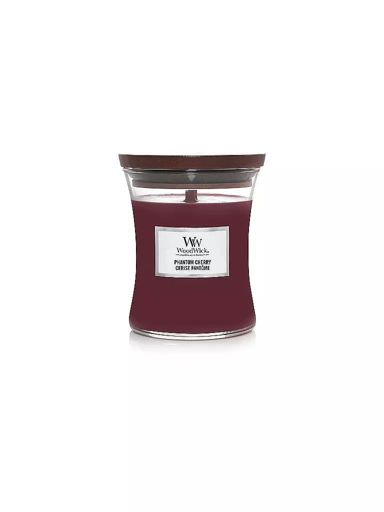 WOODWICK | Duftkerze mit Knisterdocht SANDUHR Medium 275g Phantom Cherry | beere