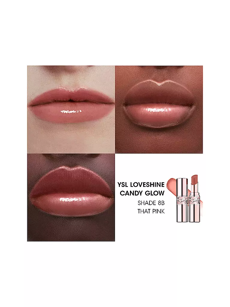 YVES SAINT LAURENT | Lippenstift - Loveshine Candy Glow Balm (8B Naked Pink) | gelb