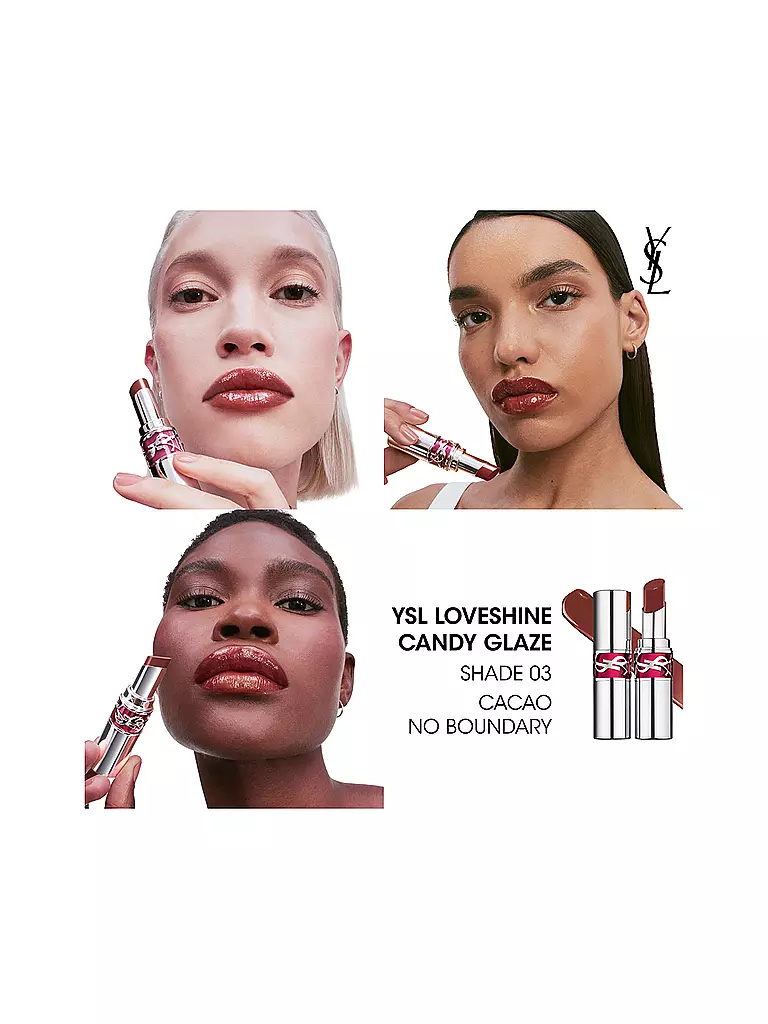 YVES SAINT LAURENT | Loveshine Candy Glaze Lipgloss-Stick (3 Cacao No Doundary) | dunkelrot