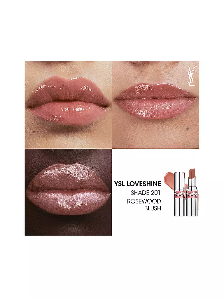 YVES SAINT LAURENT | Loveshine Lippenstift (201 Rosewood Blush) | dunkelrot