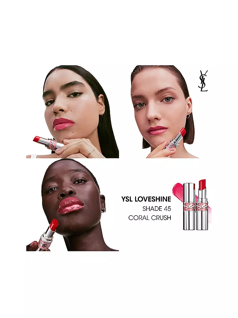 YVES SAINT LAURENT | Loveshine Lippenstift (45 Coral Crush) | dunkelrot